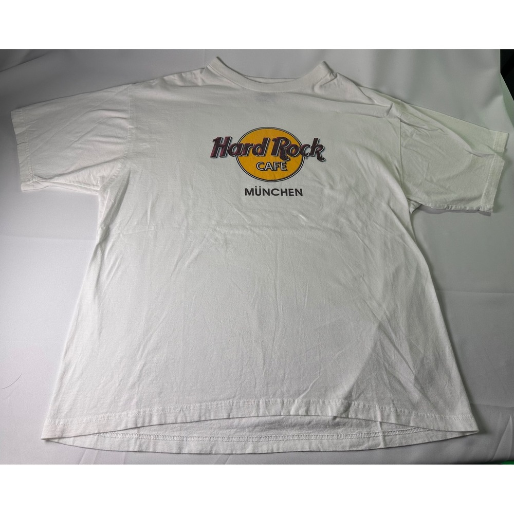 Hard Rock Cafe Munchen T Shirt‎ XL White Graphic Logo Tee Menswear